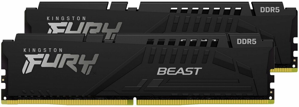 ������ ������ DDR 5 DIMM 32Gb PC41600, 5200Mhz, Kingston FURY Beast Black CL40 (Kit of 2) (KF552C40BBK2-32) (retail)