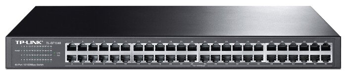 TP-Link TL-SF1048 48-port 10/100M Switch, 48 10/100M RJ45 ports, 1U 19-inch rack-mountable steel case