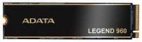 ������������� ���������� 1TB ADATA LEGEND 960, M.2(22x80mm), NVMe 1.4, PCIe 4.0 x4, 3D NAND, R/W 7400/6000MB/s, IOPs 730 000/610 000, TBW 780, DWPD 0.43, with t Heat Sink (ALEG-960-1TCS)