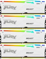 ������ �����������/ Kingston 128GB 5200MT/s DDR5 CL40 DIMM (Kit of 4) FURY Beast White RGB XMP (KF552C40BWAK4-128)