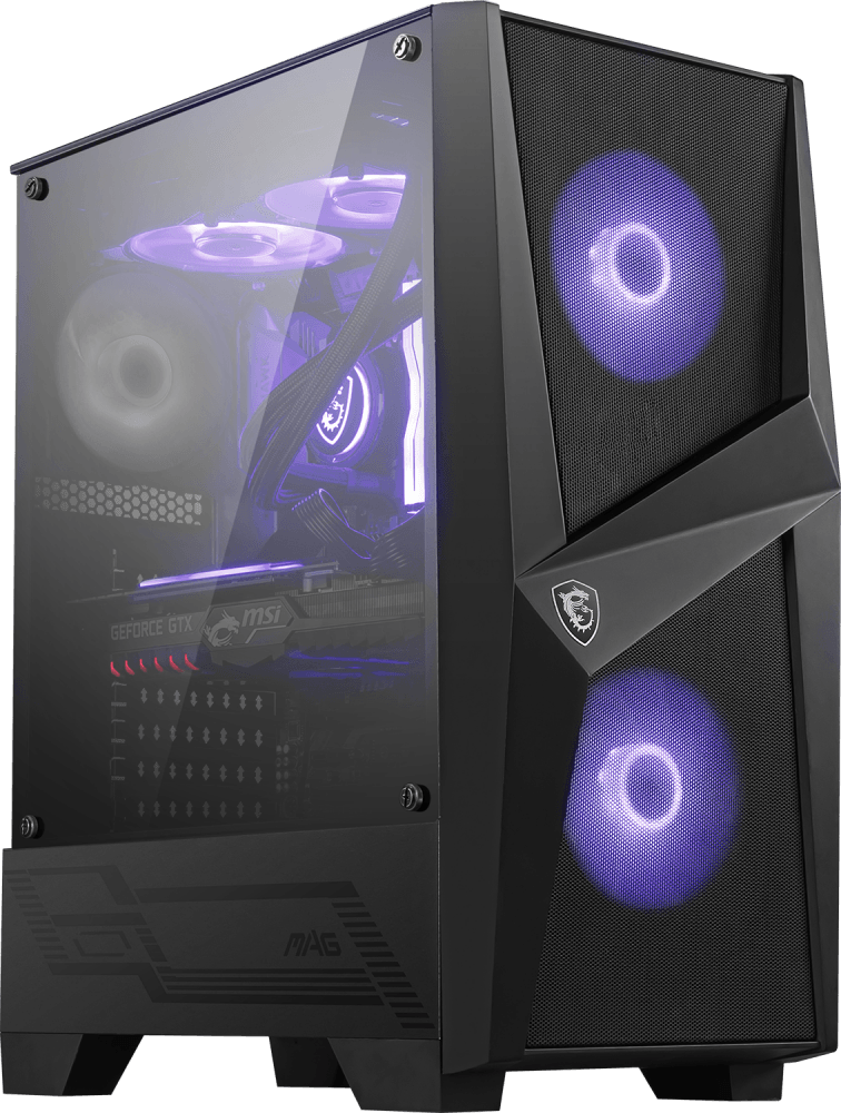������ MSI MAG FORGE 100M / mid-tower, ATX, tempered glass side panel / 2x RGB 120mm & 1x 120mm fans inc. / MAG FORGE 100M