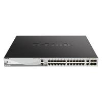 ���������� D-Link DGS-3130-30PS/B2A ����������� L3 ����������� ���������� � 24 ������� 10/100/1000Base-T, 2 ������� 10GBase-T � 4 ������� 10GBase-X SFP+ (24 ����� PoE 802.3af/at, PoE-������ 370 ��; 740 �� � DPS-700)
