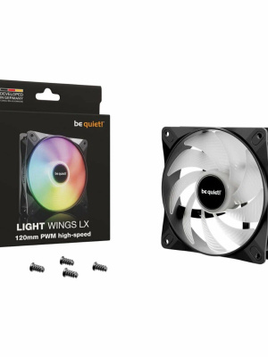 ����� ��� �������/ Case Cooler be quiet! LIGHT WINGS LX 120mm PWM high-speed (120x120x25mm, 4-pin PWM, ARGB, 61.8CFM, 30.9dBA, 2100RPM, Black)