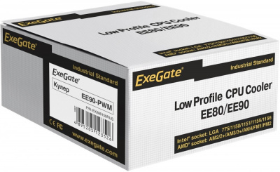 ����� Exegate EE90-PWM ��� ����������, Socket 775, 115x/1200, AM1, AM2, AM2+, AM3, AM3+, AM4, FM1, FM2, FM2+, 1x90 ��, 800-2400 ��/���