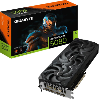 ���������� Gigabyte NVIDIA GeForce RTX 5080 Windforce OC SFF 16Gb, GDDR7, Ret (GV-N5080WF3OC-16GD)