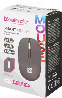 Defender ������������ ���������� ���� Smart MM-396 ���,3��,2.4G+BT,500���,1600dpi