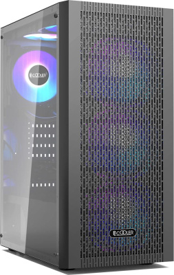 ������ PCcooler MA100 Mesh BK, ��� ��, Midi-Tower, ������ (C3-A510BKP3-GL)