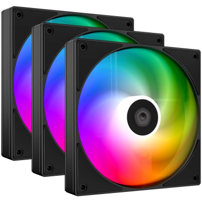 ���������� ��� ������� ID-COOLING AS-120-ARGB-K TRIO (3 pcs, 120mm, 2000rpm, 58.0 CFM, 27.2 ��, PWM 4-pin, ARGB, black) (AS-120-ARGB-K TRIO)