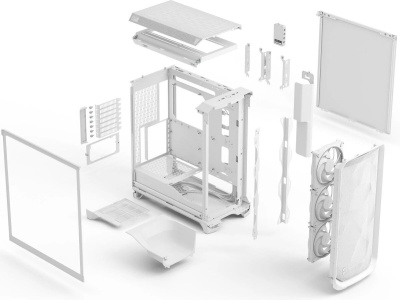 ������ �� ��� �� Fractal Design Meshify 3 XL White Ambience Pro RGB TG Clear Tint, Full-Tower, White (FD-C-MES3X-05)
