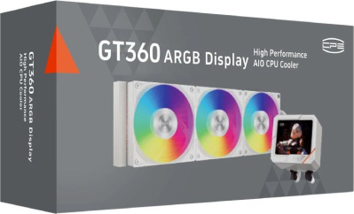 ������� ����������� ���������� PCcooler GT360 ARGB Display WH, LCD, 4-pin, ARGB, 120��, �����, retail