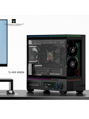 ������ Thermalright M10 Vision, Mini-Tower, TG, LCD, ARGB, no fans, 2xUSB-A 3.0, 1xUSB Type-C, mATX, mITX Black