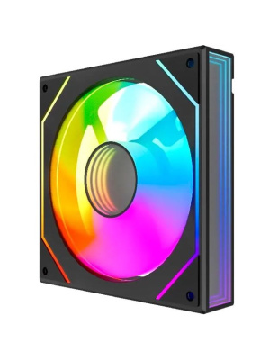 ���������� Powercase (M52-12 ARGB) Black 120x120x25�� (PWM, 100��./���, 4pin PWM (M+F)+ 3pin ARGB (M+F), 600-1800�10% ��/���) Bulk