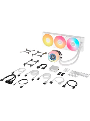 ������� ����������� ���������� Corsair iCUE LINK TITAN 360 RX LCD (360mm, White, RGB/ Fans: 3x120mm, 73.5CFM, 36dBA, 2100RPM/ S: 1851, 1700, AM5, AM4)