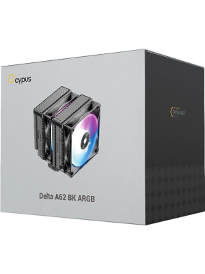 ����� Ocypus Delta A62 BK ARGB, 2x120mm ARGB FAN, Top Panel, 6 HEAT PIPES, 4-PIN PWM, 500-2000 RPM, 29DBA, HYDRO BEARING, LGA115X/1200/1700/18XX, AM4/AM5