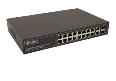 ���������� OSNOVO SW-71802/L, 18�10/100/1000 Base-T, 2�SFP 1000 Base-X, ���������� ��
