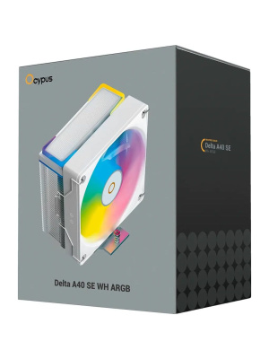 ����� ��� ���������� Ocypus Delta A40 SE WH ARGB (190W, 4-pin PWM, 147mm, Al/Cu, 4x6mm, ARGB, 1x120mm, 60CFM, 31dBA, 1800RPM, S: 1851/1700/1200/115X, AM5/AM4, white)
