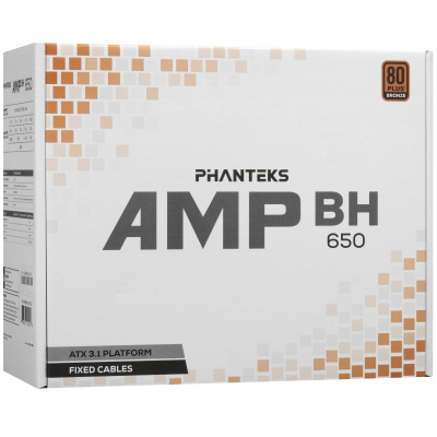 ���� ������� Phanteks AMP BH 650W ��� ������, 80 Plus Bronze, ATX 3.1, White PH-P650BM_WT01