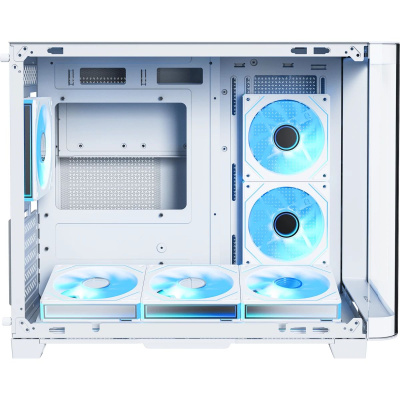 ������ XASTRA QR500M 6ARGB-FM-C10-UC White mATX/Aquarium/ 2 Curve Glass /6x120mm ARGB PWM FM fans/ Argb+PWM HUB 10port /Type-C/ QR500M-6FM12A-C10-UC-WH