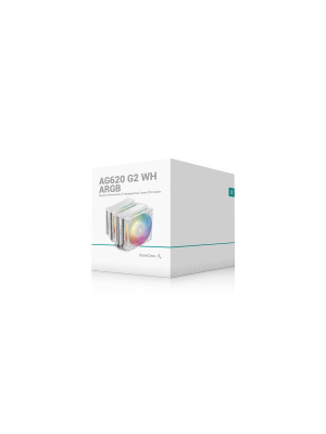 ����� DEEPCOOL AG620 G2 WH ARGB LGA1954/1851/1700/AM5/AM4 (TDP 270W, PWM, DUAL ARGB Fan 120mm, 6 ����. ������, �����) RET