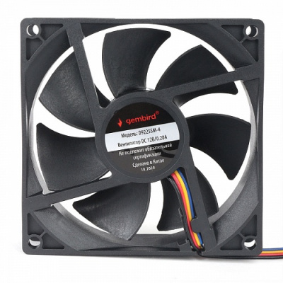 ���������� ��� ������� Gembird D9225SM-4 92x92x25, ������, 4 pin, ������ 30 ��