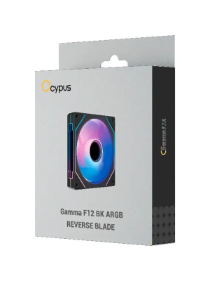 ���������� ��� ������� Ocypus Gamma F12 BK ARGB REVERSE BLADE, 120x120x25mm, 4-PIN PWM, 800-1600 RPM, 31 DBA MAX, HYDRO BEARING