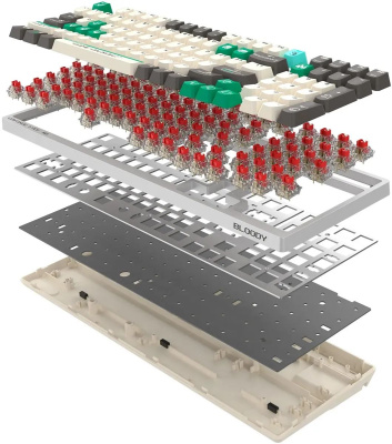 ���������� ��������� A4Tech Bloody S98 Pixels Green, ������������, ������������� BLMS Red, �������� ����, ��������� ������, USB