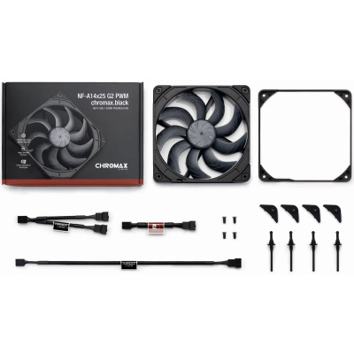 ����� ��� ������� Noctua NF-A14x25 G2 PWM chromax.black (NF-A14x25 G2 PWM CH.BK)