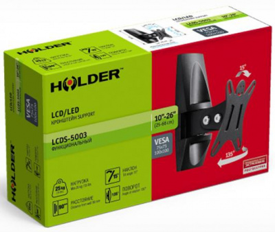 ��������� Holder LCDS-5003 ����������� ��� �� �� 10-26" ��������� �� ����� 90�� ������ 15� ������� 135� �� 25��