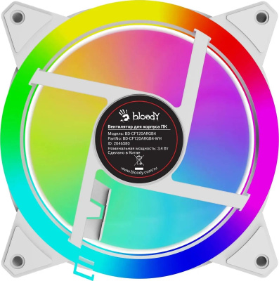 ���������� ��� ������� Bloody BD-CF120ARGB4 ARGB 120�120x25 ����� 4-pin 26�� (BD-CF120ARGB4-WH) Ret