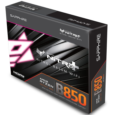 ����������� ����� Sapphire B850M NITRO+ WIFI, Socket AM5, AMD B850, mATX, Ret (52123-01-40G)