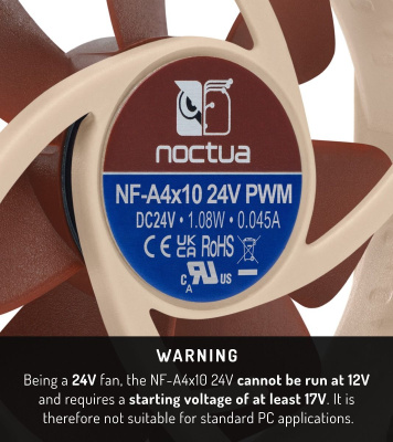 �e�������� ��� ������� Noctua NF-A4x10 24V PWM (NF-A4x10 24V PWM) - 40mm, 5000 ��/���, 19.6 ��, 4-pin PWM