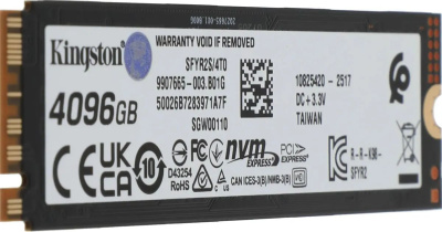 ���������� SSD Kingston PCIe 5.0 x4 4TB SFYR2S/4T0 Fury Renegade M.2 2280