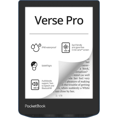 ����� ����������� PocketBook 634 Verse Pro Azure (��������) (6'' E-Ink Carta, 1448x1072 ���������, ���������, 16GB, WiFi, IPX8) (PB634-A-WW)