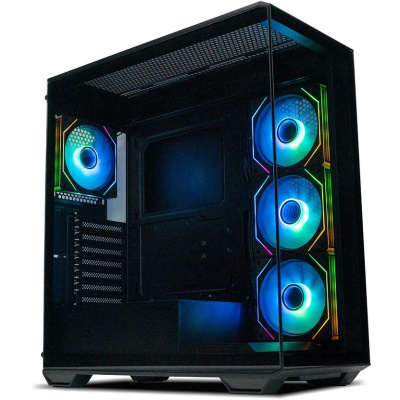 ������ XASTRA Q600 4ARGB-C10 Black ATX/Aquarium/Screewless/3x120mm ARGB PWM FM fans/Argb+PWM HUB 10port/ Q600-4FM12A-C10