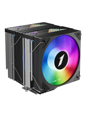 ����� 1STPLAYER CRYO CY12L-D Black / 6HPx6mm, dual tower, 2x120mm ARGB fans, 750-1900 RPM, 57.6 CFM, 38.2 dBA / CY12L-D-BK
