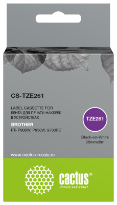 �������� ��������� Cactus CS-TZE261 TZe-261 ������ ��� Brother PT- P900W, P950W, 9700PC