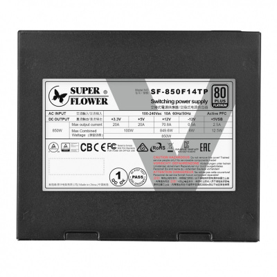 ���� ������� 850W Super Flower Leadex V Platinum PRO �������� 850 ��, ATX12V 2.52, �������� PFC, ���������� 120 ��, c��������� 80 PLUS Platinum, �������������� ������ SF-850F14TP