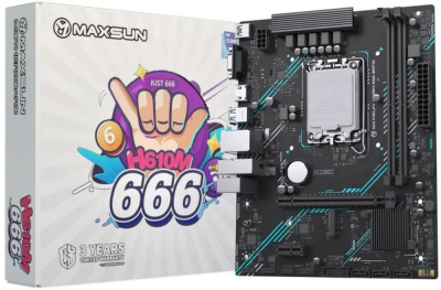����������� ����� Maxsun H610M 666 WIFI6, Socket 1700, mATX, Ret (MS-H610M 666 WIFI6)