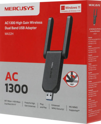 Wi-Fi ������� Mercusys MA32H AC1300 USB 3.0