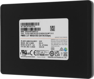 ���������� SSD Samsung SATA-III 480GB MZ7L3480HCHQ-00B7C PM893 2.5" 1 DWPD OEM