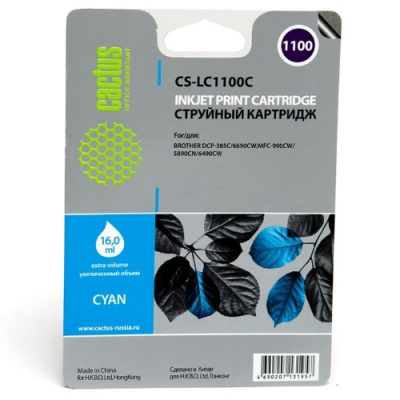 �������� �������� Cactus CS-LC1100C ������� ��� Brother DCP-385c/6690cw/MFC-990/5890/5895/6490 (16��)