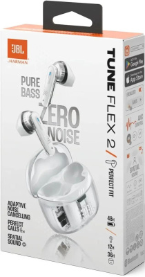 �������� JBL Tune Flex 2 Ghost Edition, Bluetooth, ��������, ����������/����� JBLTFLEX2GWHT