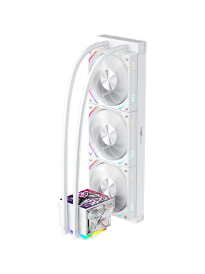 ������� �������� ���������� 1STPLAYER F.A.S.T. FT-360 White / 3x120mm ARGB fans, 300W TDP, 3.95" LCD screen / FT-360-WH