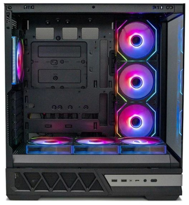 ������ XASTRA Q700 7ARGB-FG-C10-UC Black ATX/Aquarium/Screewless/7x120mm ARGB PWM FG fans/Argb+PWM HUB 10port/Type C / Q700-7FG12A-C10-UC