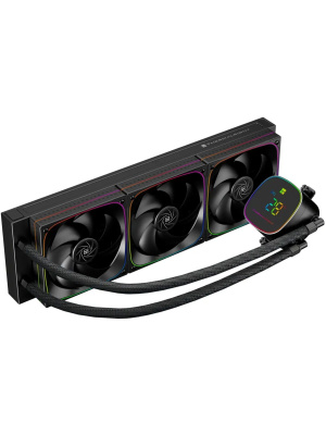 ������� ����������� ���������� Thermalright Frozen Horizon 360 Digital (360mm, LED temp., Black, ARGB/ Fans: 3x120mm, 68.9CFM, 28.2dBA, 2000RPM/ Pump height 53.2mm, Rad thickness 27mm/ S: 1700, 1200, 1851, 115X, AM5, AM4)