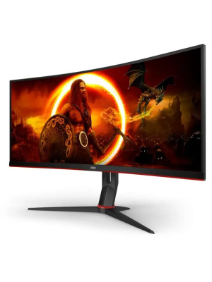 ������� AOC CU34G2XP 34" Black-Red (VA, ���������, 3440x1440, 180Hz, 1 ms, 178�/178�, 300 cd/m, 80M:1, +2xHDMI 2.0, +2xDisplayPort 1.4, +4xUSB 3.0, +MM, +����������� �� ������)
