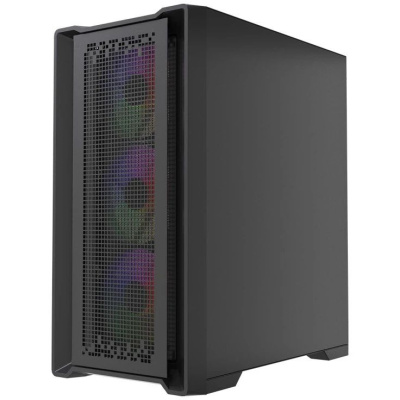 ������ Powercase ByteFlow Micro Black LE, Tempered Glass, 4� 120mm ARGB PWM fans, ������, mATX  (CAMBFB-A4-LE)