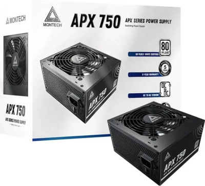 ���� ������� Montech ATX 750W APX 750 80 PLUS WHITE (20+4pin) APFC 120mm fan 6xSATA Cab Manag RTL