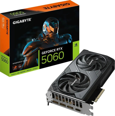 ���������� Gigabyte NVIDIA GeForce RTX 5060 Windforce 8��, GV-N5060WF2OC-8GD 1.0, GDDR7, OC, Ret