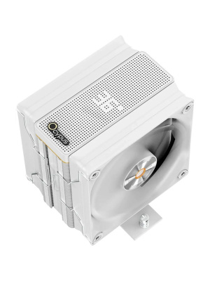����� Ocypus Iota A40 WH Dual Fan (220W, 4-pin PWM, LED temp., 156.7mm, Al/Cu, 4x6mm, 2x120mm, 77CFM, 29dBA, 2000RPM, S: 1851/1700/1200/115X, AM5/AM4, white)